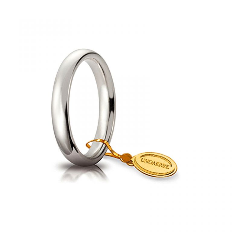 Wedding ring UNOAERRE confort white gold 18k 3.5 mm. UNOAERRE