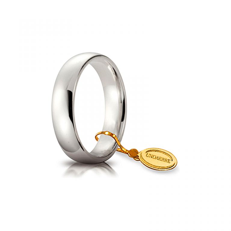 Wedding ring UNOAERRE confort white gold 18k 5 mm.