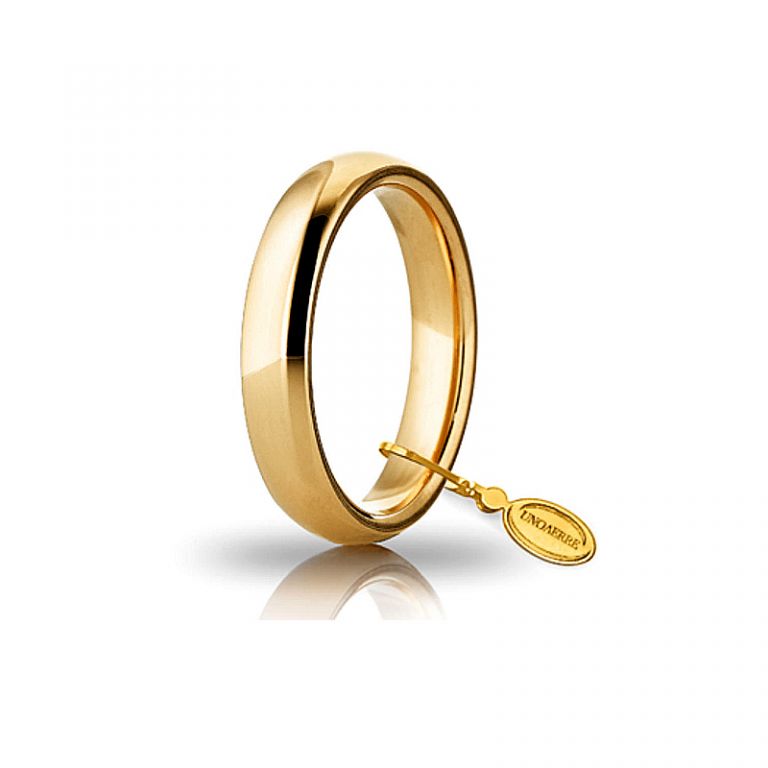 Wedding ring UNOAERRE confort yellow gold 18k 4 mm. UNOAERRE