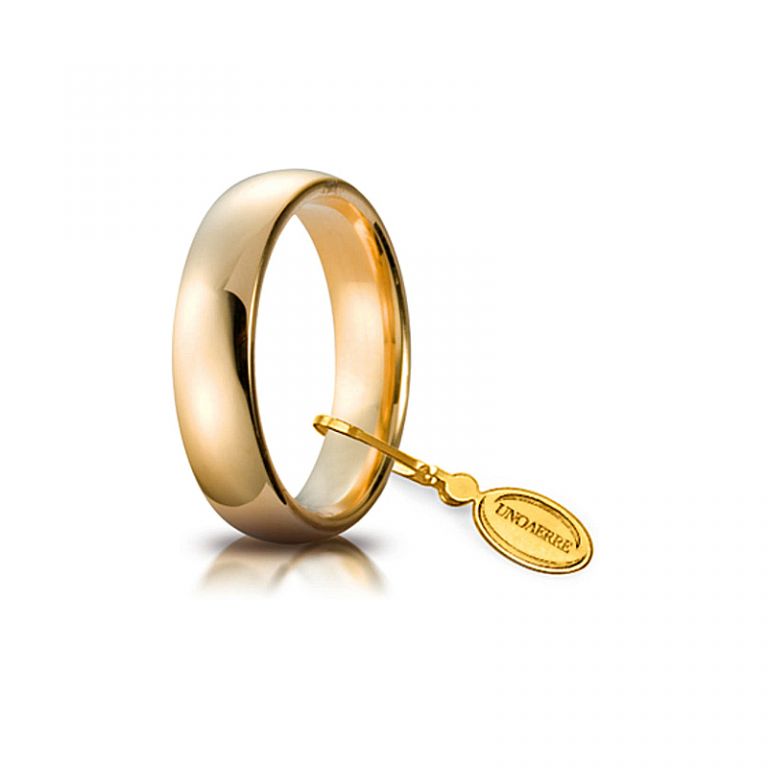 Wedding ring UNOAERRE confort yellow gold 18k 5 mm. UNOAERRE