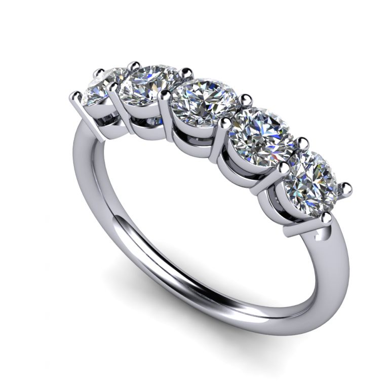 Diamond ring 18k white gold diamonds ct. 1.00 total G VS1 (made in Italy)