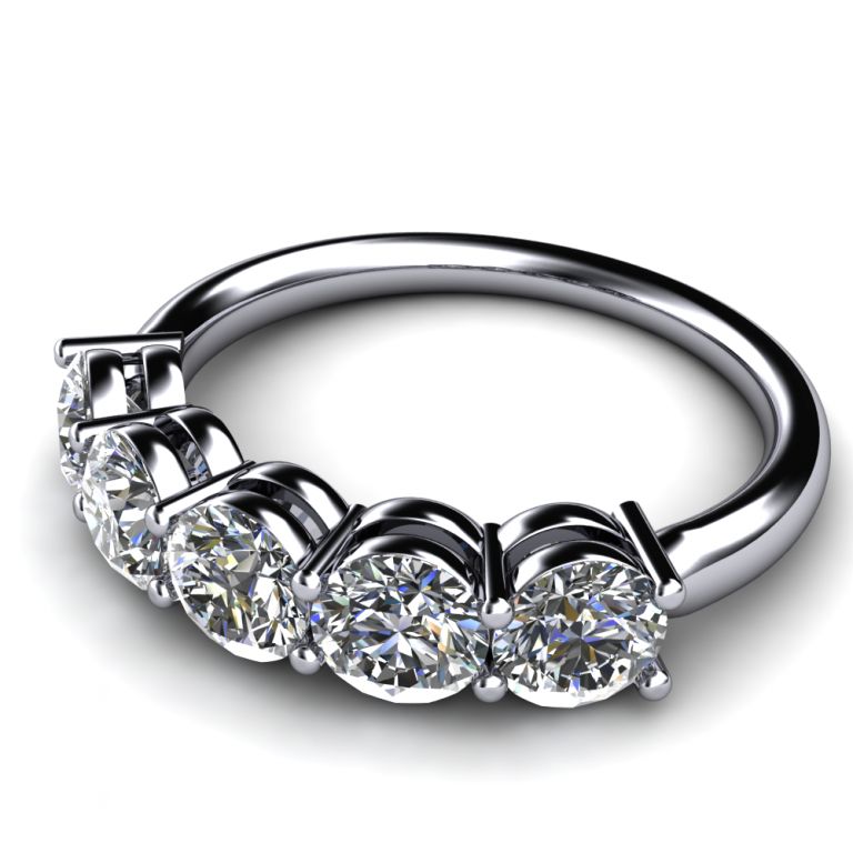 Diamond ring 18k white gold diamonds ct. 1.50 total G VS1 (made in Italy)