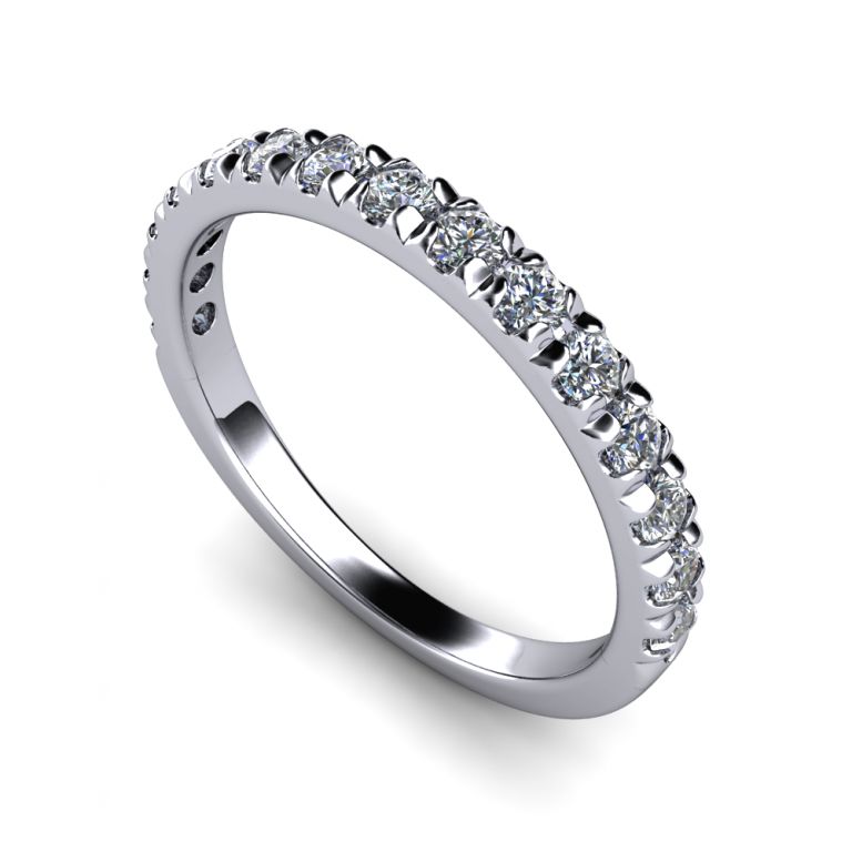 Diamond ring  half eternity 18k white gold diamonds ct. 0.45 total G VS (made in Italy)