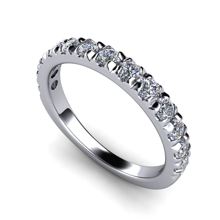 Diamond ring  half eternity 18k white gold diamonds ct. 0.65 total G VS (made in Italy)