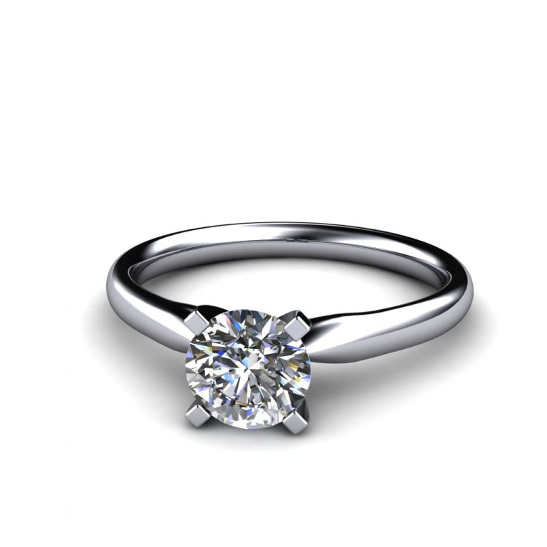 Solitaire ring 18k white gold with certified diamond ct. 0.70 (made in Italy)