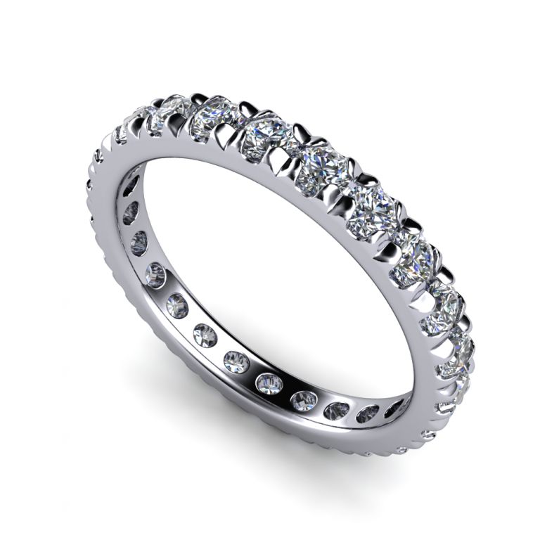 Eternity diamond ring 18k white gold diamonds ct. 1.20 total F VVS (made in Italy)