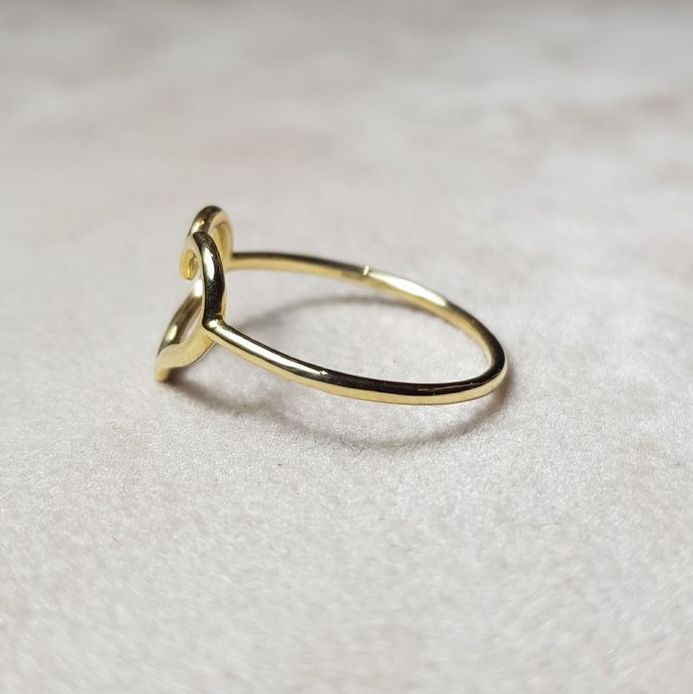 18k yellow gold heart wire ring (made in Italy)