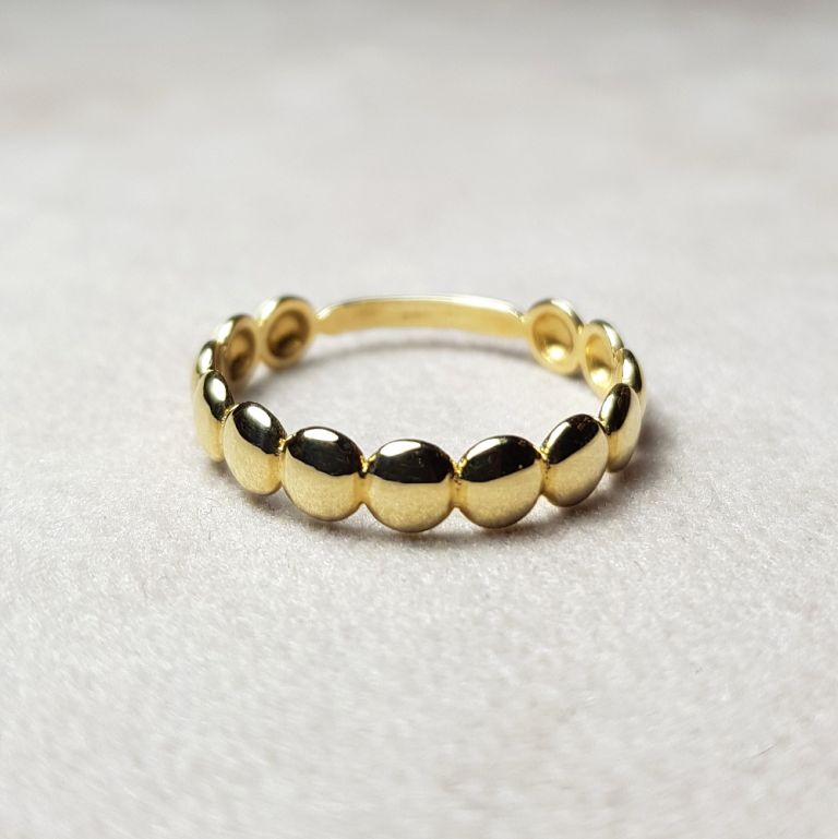 18k yellow gold stud ring (made in Italy)