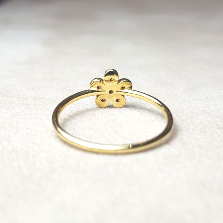 18k yellow gold stud ring (made in Italy)