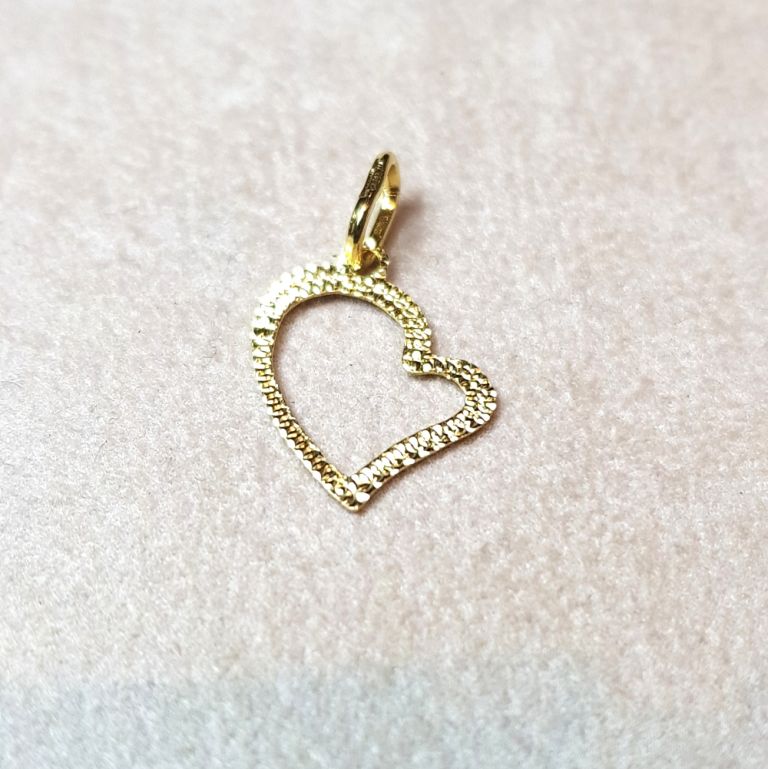 Faceded heart pendant yellow gold 18k (made in Italy)