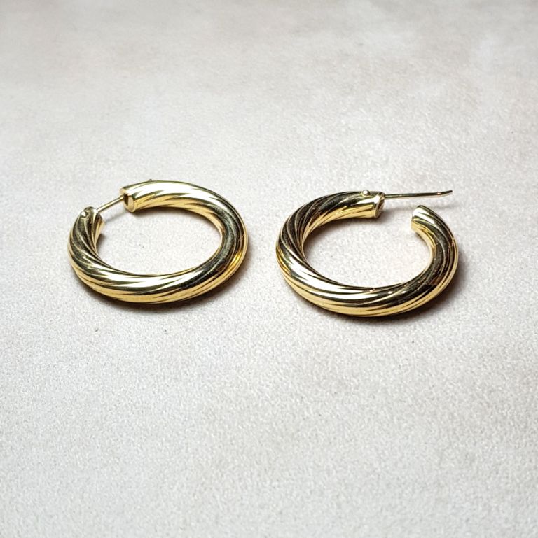 Ring earrings 18k yellow gold (made in Italy)