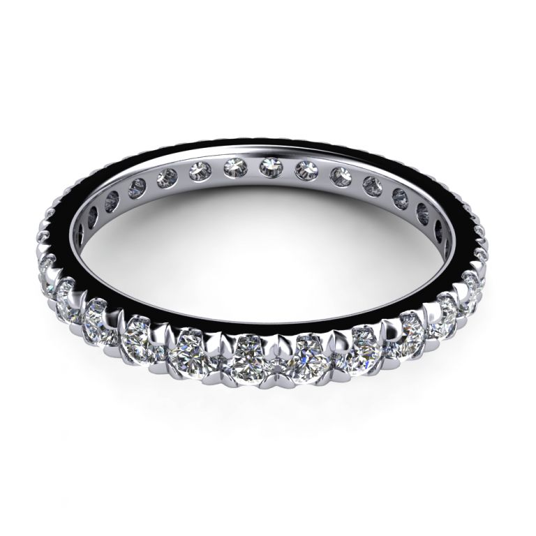 Eternity diamond ring 18k white gold diamonds ct. 0.84 total G VS (made in Italy)