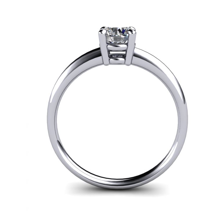 Solitaire ring 18k white gold with certified diamond ct. 0.50 (made in Italy)