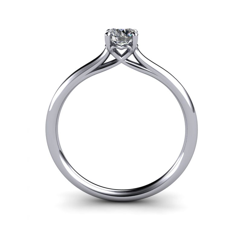 Solitaire ring 18k white gold with certified diamond ct. 0.30 (made in Italy)