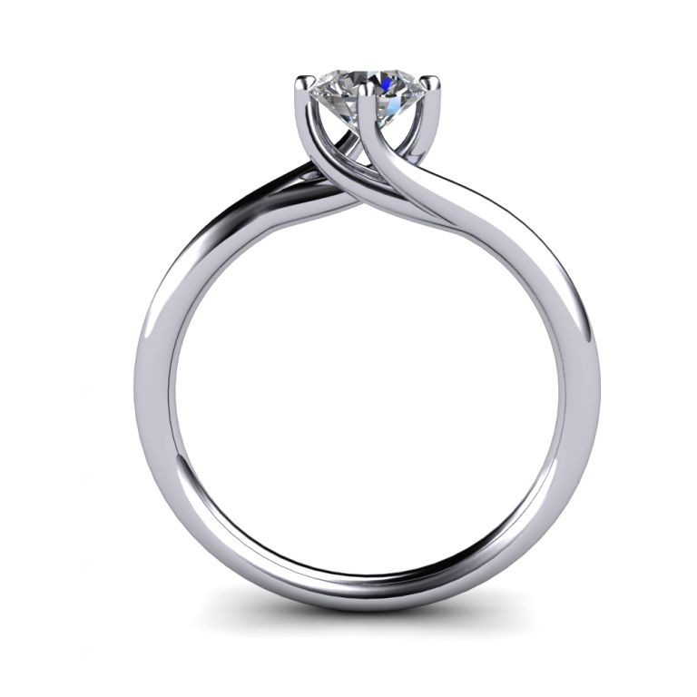 Solitaire ring 18k white gold with certified diamond ct. 0.50 (made in Italy)
