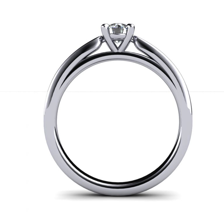Solitaire ring 18k white gold with certified diamond ct. 0.30 (made in Italy)