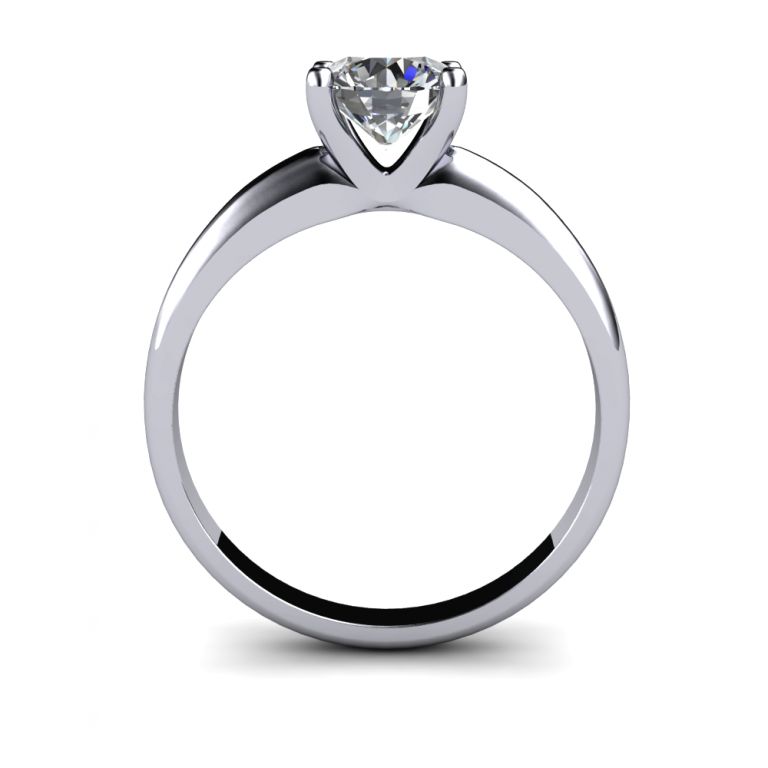 Solitaire ring 18k white gold with certified diamond ct. 0.80 (made in Italy)