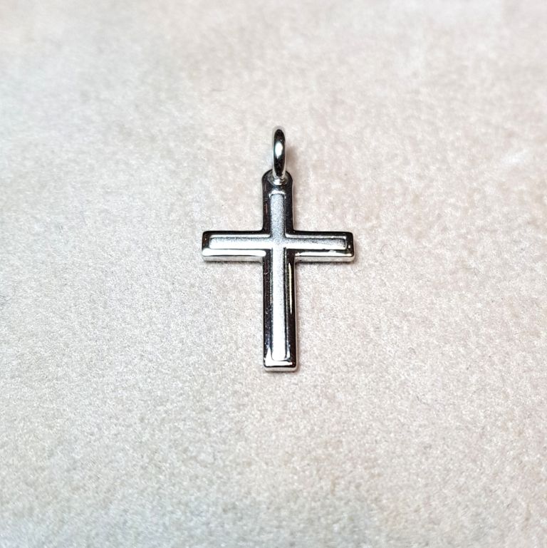 Cross pendant white gold 18k (made in Italy)