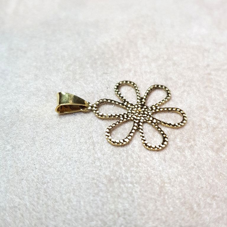 Faceded fiore pendant yellow gold 18k (made in Italy)