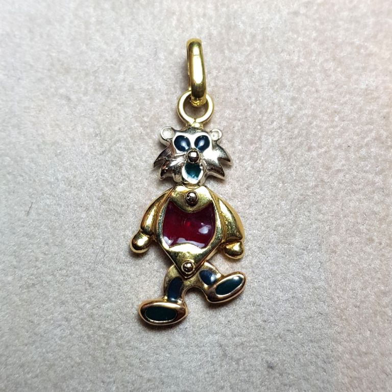 Cat yellow and white gold 18k (made in Italy)