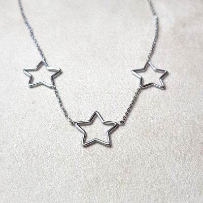 Collana stelle oro bianco 18k (made in Italy)