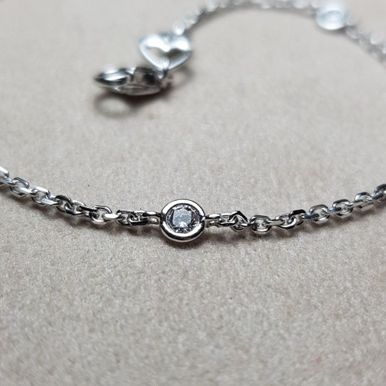 18k white gold and cubic zirconias bracelet (made in Italy)