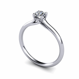 Anello solitario ct. 0,30 oro bianco 18k con diamante naturale