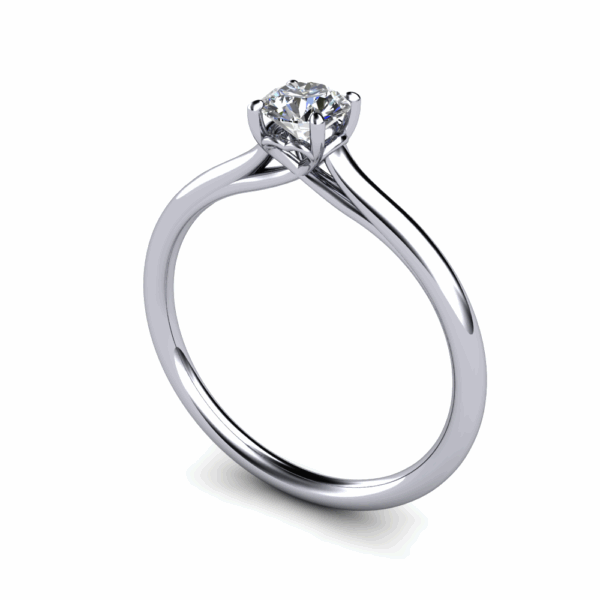 Anello solitario ct. 0,30 oro bianco 18k con diamante naturale