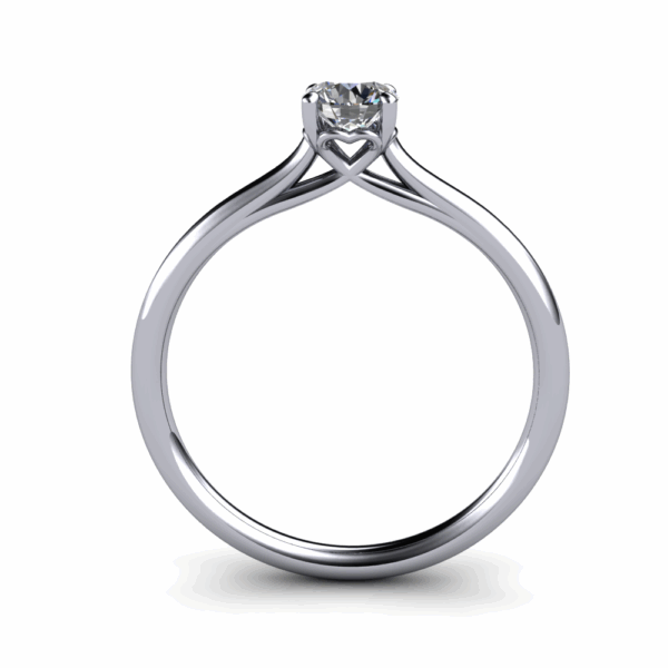 Anello solitario ct. 0,30 oro bianco 18k con diamante naturale - immagine 2