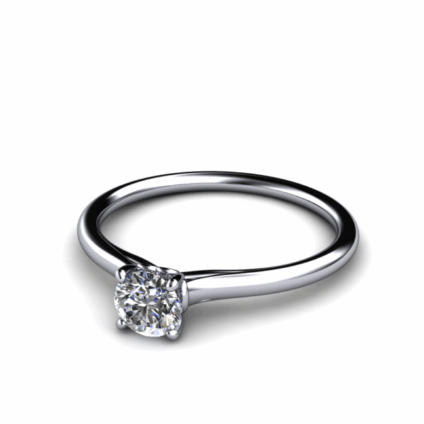 Anello solitario ct. 0,30 oro bianco 18k con diamante naturale - immagine 3